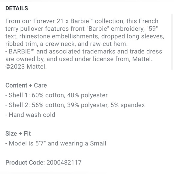 Barbie x Forever 21 Rhinestones Pullover - Picture 6 of 6